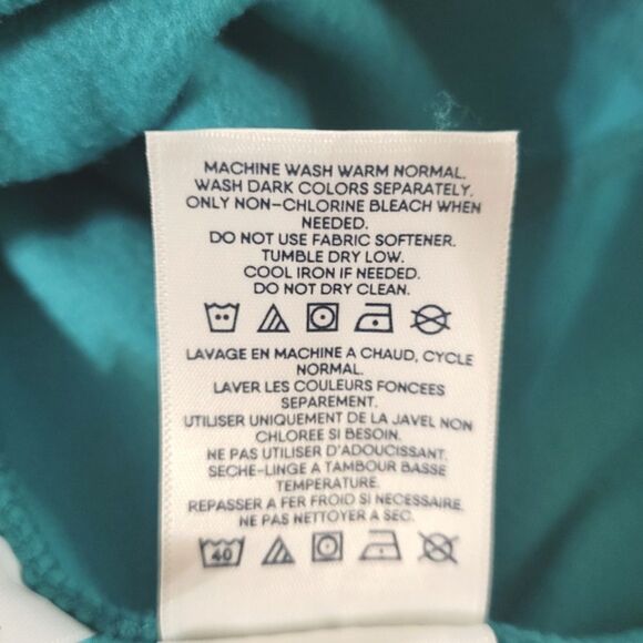 Lands' End Men's Teal Fleece Quarter Zip Pullover Sweatshirt Jacket - Picture 11 of 15